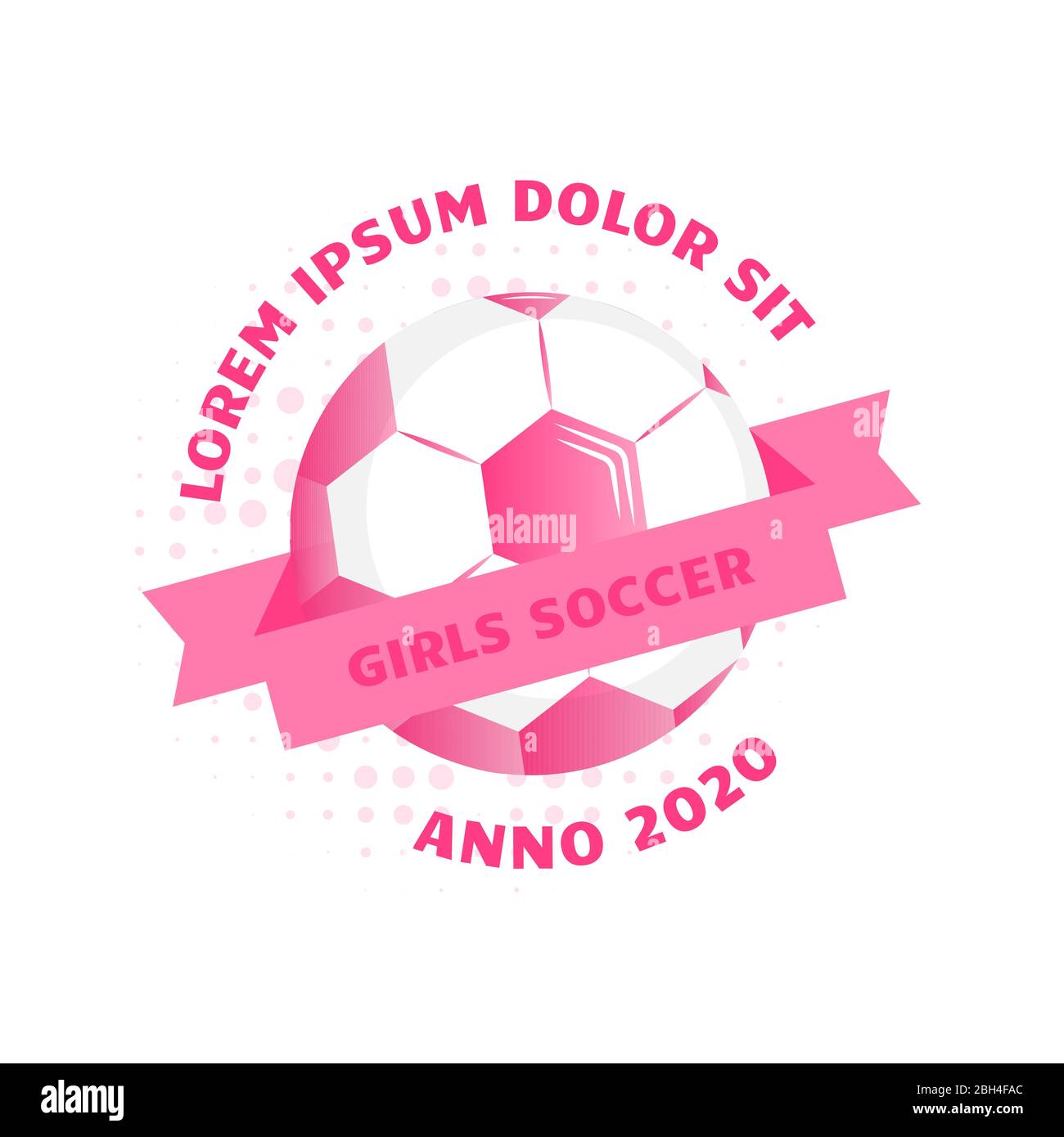 Damen Und Madchen Fussball Logo Design Mit Ball Einfaches Vektor Fussballlabel Oder Emblem In Rosa Farben Madchen Fussballmannschaft Stock Vektorgrafik Alamy