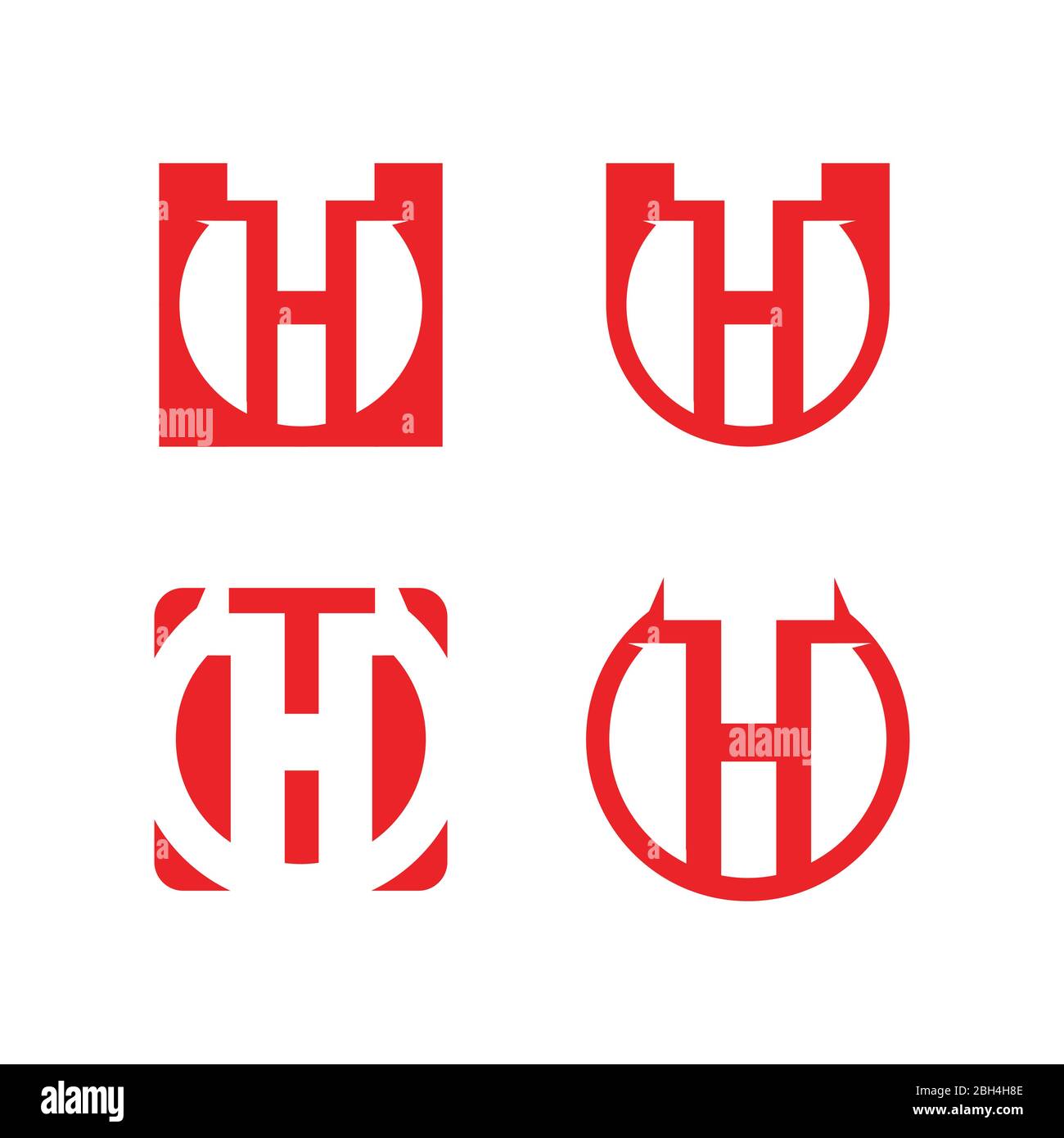 Legen Sie die Designelemente für das Logo-Symbol des Buchstaben H fest Stock Vektor