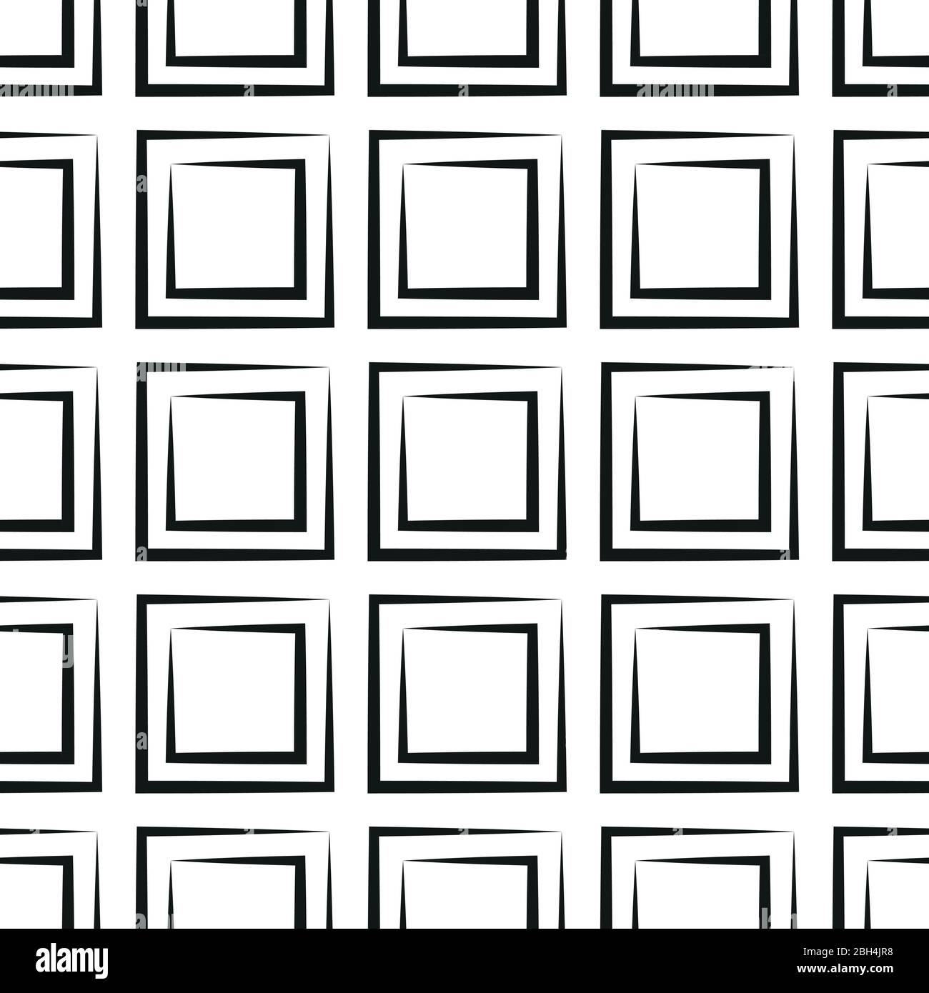 Abstraktes Vektor-Nahtloses Muster mit schwarzen Rahmen. Monochromer Hintergrund. Tapete für die Innenarchitektur Stock Vektor
