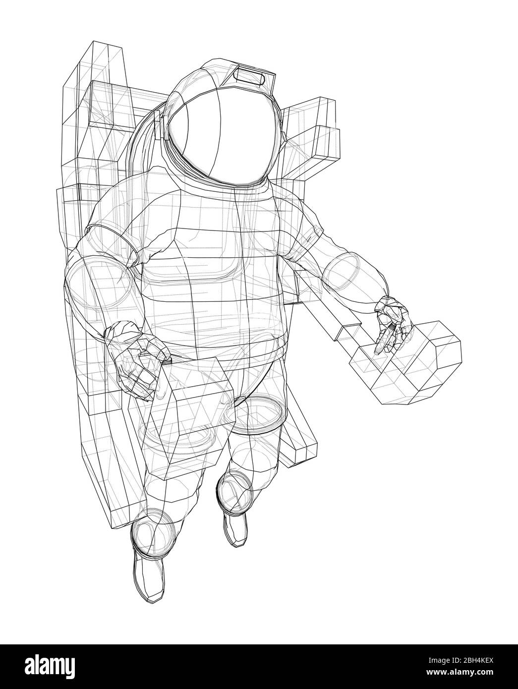 Astronaut Konzept. Vektor Rendering von 3d Stock Vektor