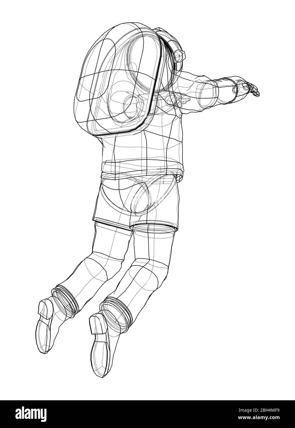 Astronaut Konzept. Vektor Rendering von 3d Stock Vektor