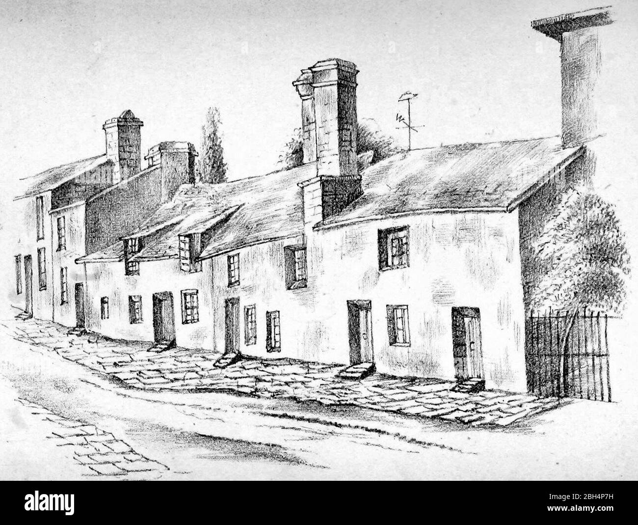 Wogan Street, Laugharne, Wales, um 1880 Stockfoto