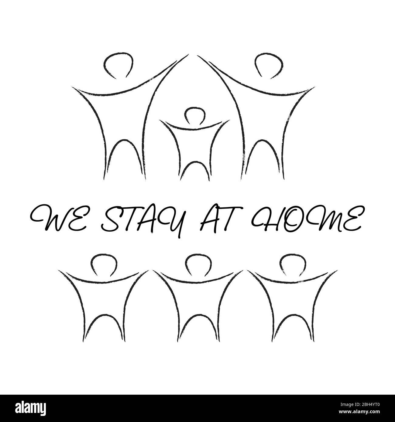 Menschen Silhouetten zu Hause bleiben Stock Vektor