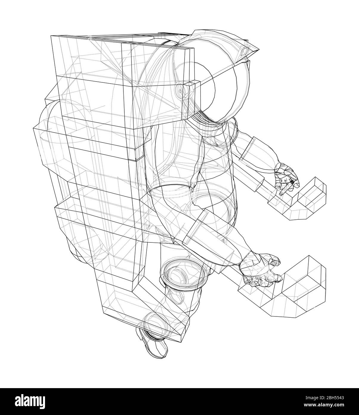 Astronaut Konzept. Vektor Rendering von 3d Stock Vektor