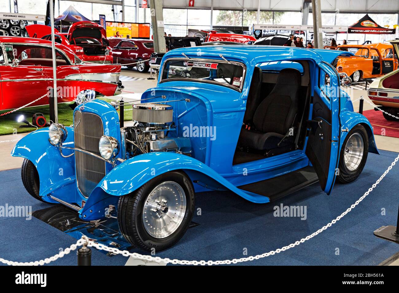 Automobile / American made Ford ( Hot Rod ) auf einer Automobilausstellung in Melbourne Victoria Australien ausgestellt. Stockfoto