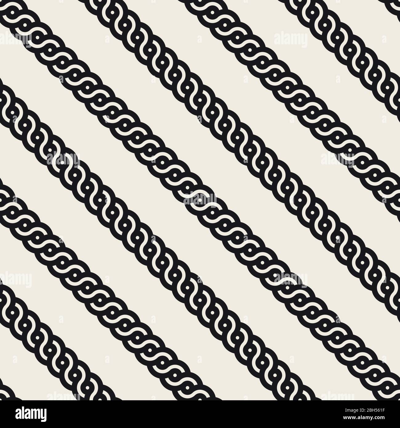 Vektor nahtlose Interlacing Linien Muster. Moderne stilvolle abstrakten Hintergrund. Wiederholtes geometrisches abgerundetes Streifenmuster. Stock Vektor