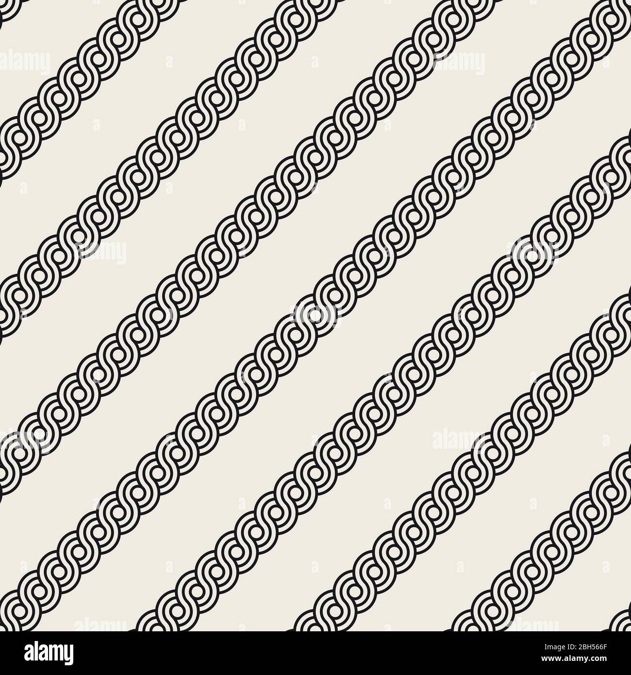 Vektor nahtlose interlacing Linien Muster. Modernes, stilvolles Abstrakt Hintergrund. Wiederkehrende geometrische Streifen Design. Stock Vektor