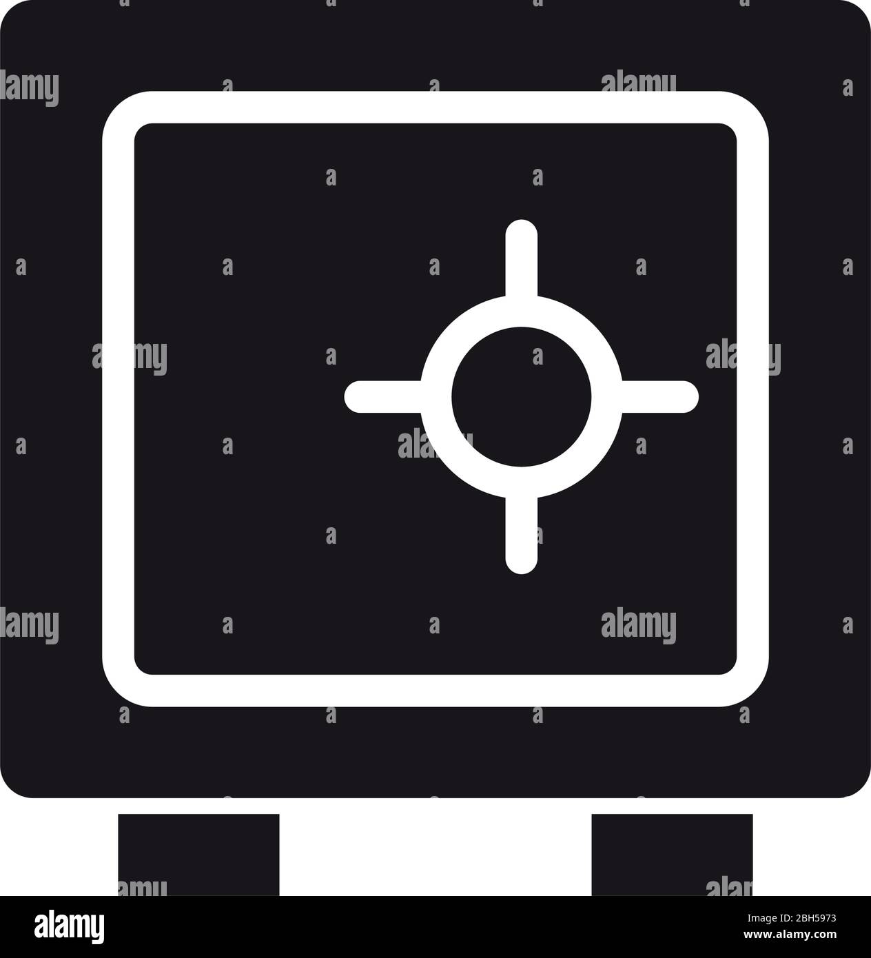 Strongbox-Symbol über weißem Hintergrund, Silhouette Stil, Vektor-Illustration Stock Vektor