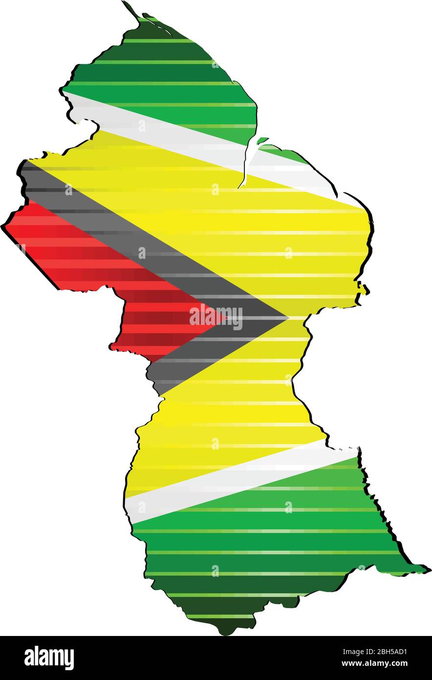 Glänzende Grunge-Karte des Guyana - Illustration, dreidimensionale Karte von Guyana Stock Vektor