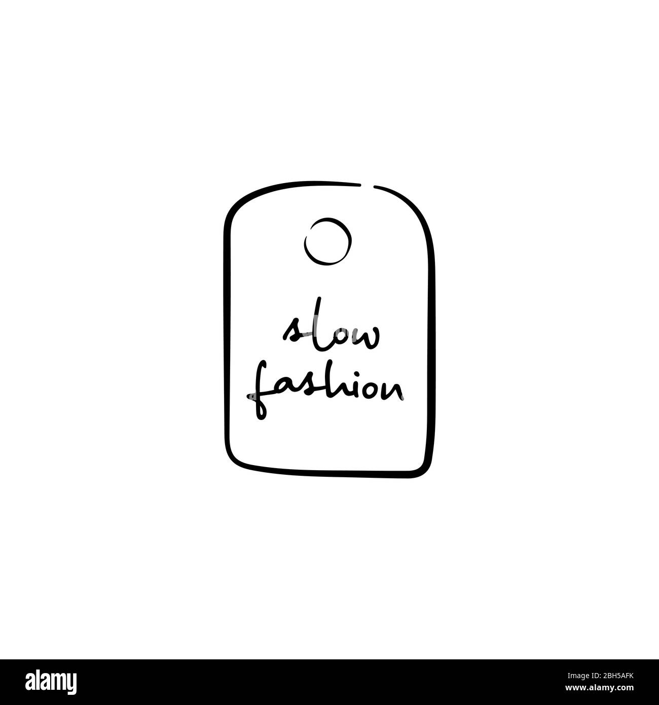 Slow Fashion handgezeichnetes Label. Vektorgrafik. Eps 10. Stock Vektor