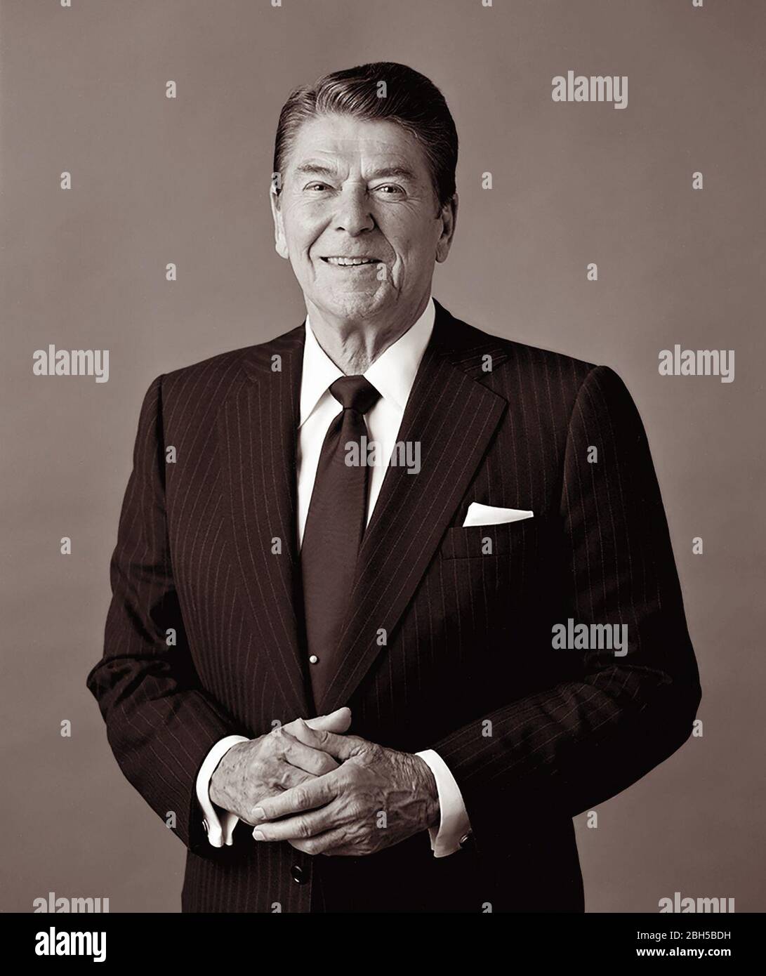 Präsident Ronald Reagan (1911-2004), 40. Präsident der Vereinigten Staaten von Amerika. Stockfoto