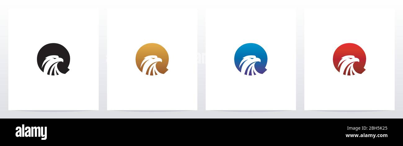 Logo-Design „Eagle Head on Letter“ Q Stock Vektor
