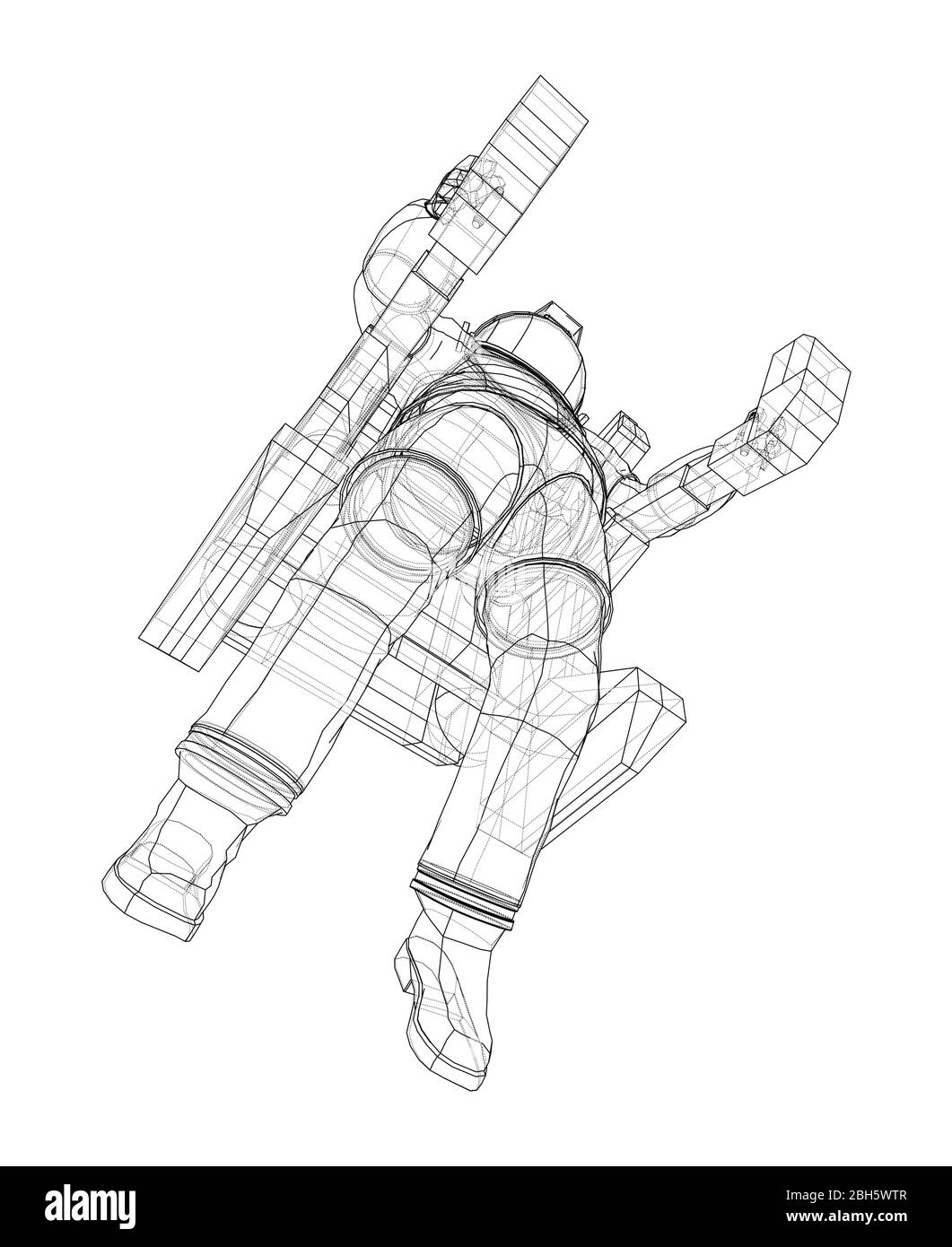 Astronaut Konzept. Vektor Rendering von 3d Stock Vektor