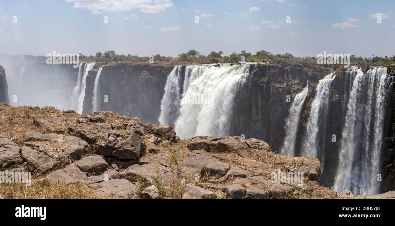 Devil's Cataract, Main Falls, Horseshoe & Rainbow Falls, Victoria Falls, Simbabwe, Afrika Stockfoto