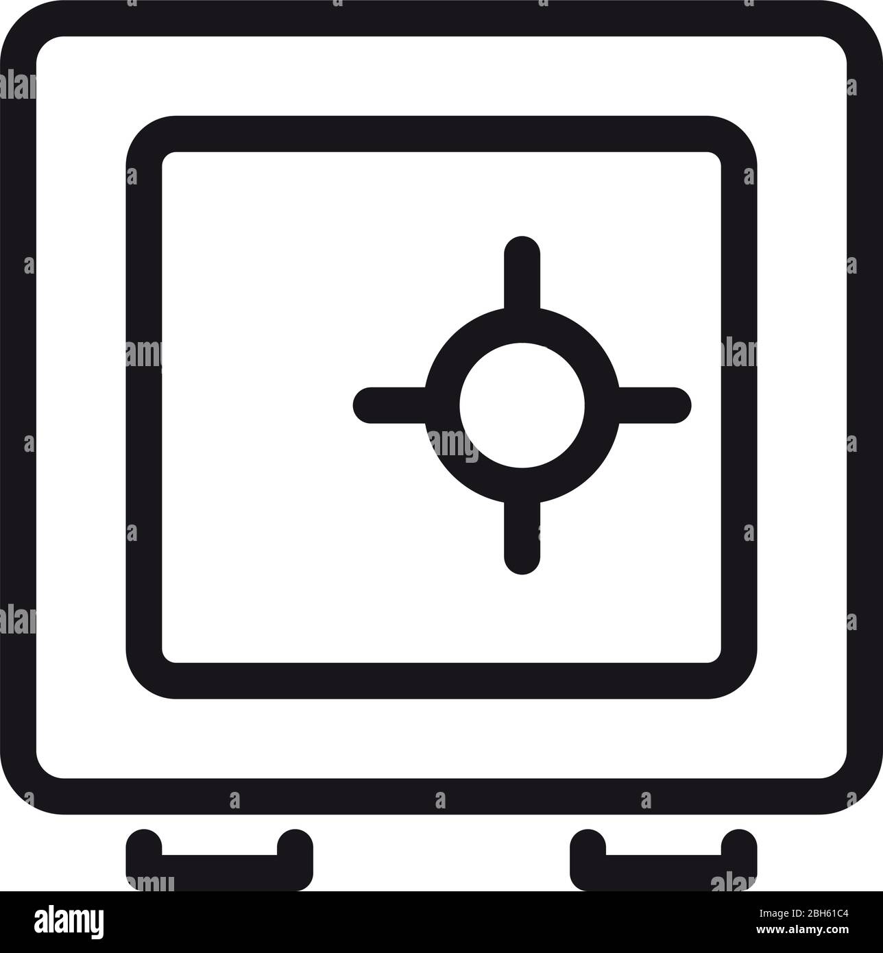 Strongbox-Symbol über weißem Hintergrund, Linienstil, Vektorgrafik Stock Vektor