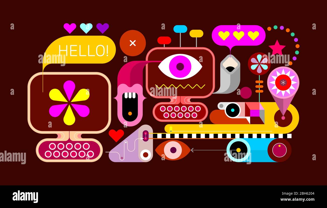 Attraction Design Machine, Jukebox. Moderne Kunst Vektor Illustration. Stock Vektor