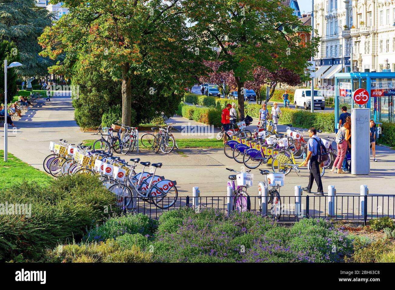 Blick auf die Straßen von Wien Stockfoto