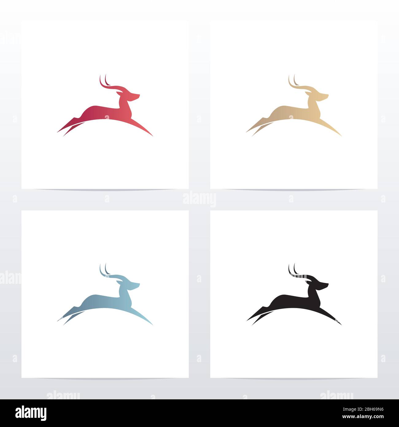 Mit Dem Logo „Deer Running & Jumping“ Stock Vektor