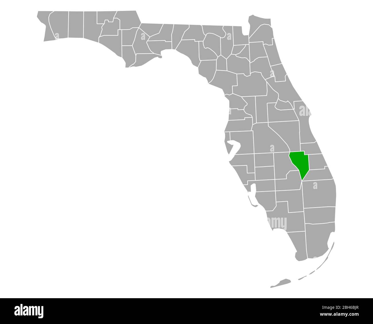 Karte von Okeechobee in Florida Stockfoto