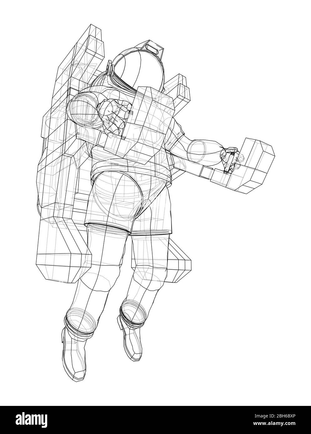 Astronaut Konzept. Vektor Rendering von 3d Stock Vektor