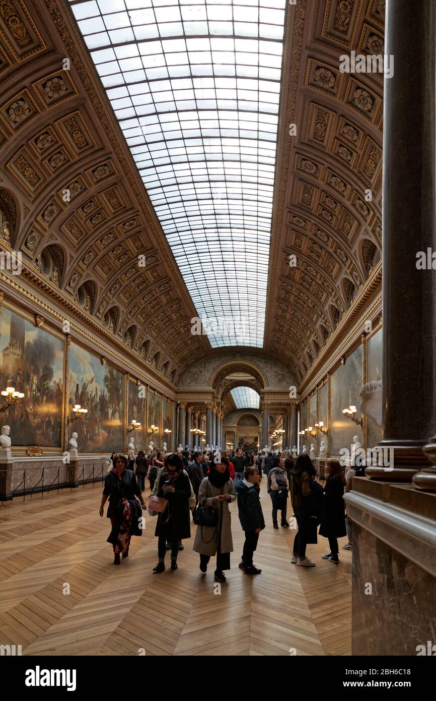 Die Galerie der großen Schlachten, Schloss Versailles (Schloss Versailles), UNESCO-Weltkulturerbe, Frankreich Stockfoto