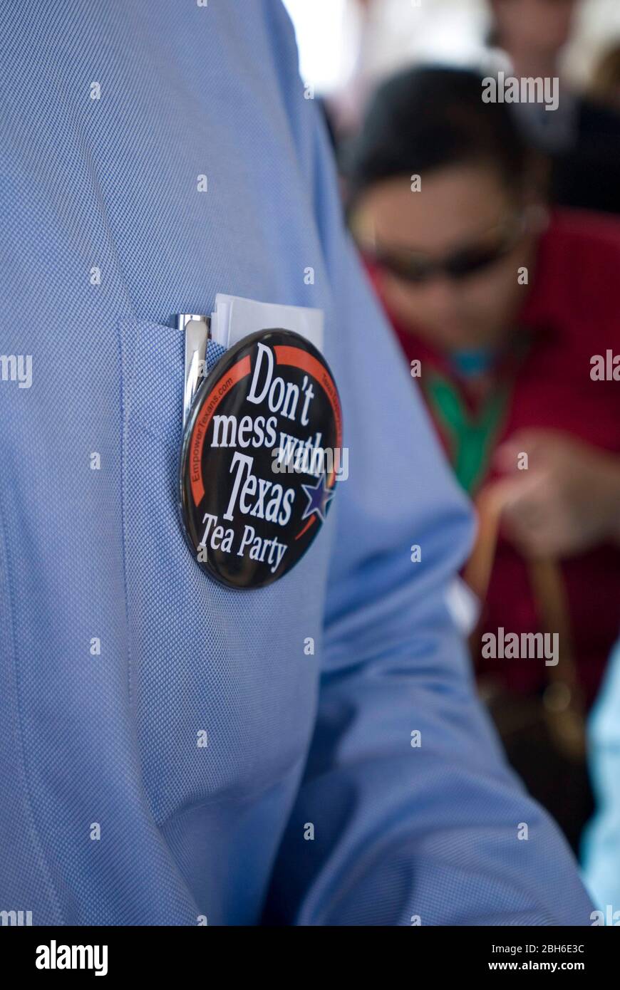 Austin, Texas, USA, 15 2009. April: Eine geschätzte Menschenmenge von rund 1.000 Personen versammelt sich auf einer Tagesparty im Rathaus, um gegen die Konjunkturprogramme der Bundesregierung zu protestieren. ©Marjorie Kamys Cotera/Daemmrich Photography Stockfoto