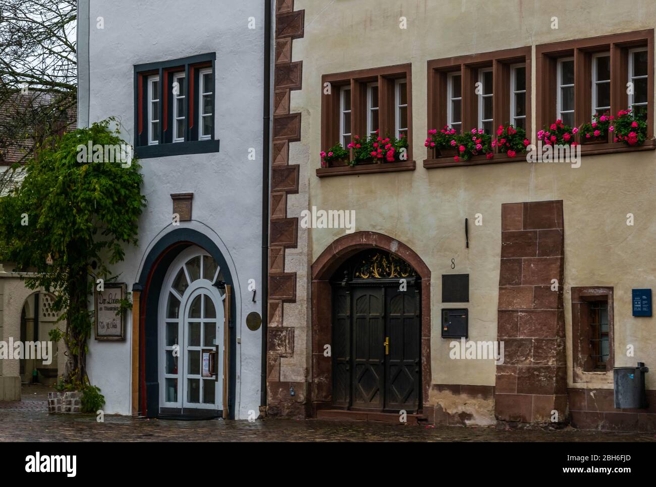 Alte mittelalterliche Stadt in Deutschland. Alte Häuser in Deutschland. Baden-Württemberg. Stockfoto