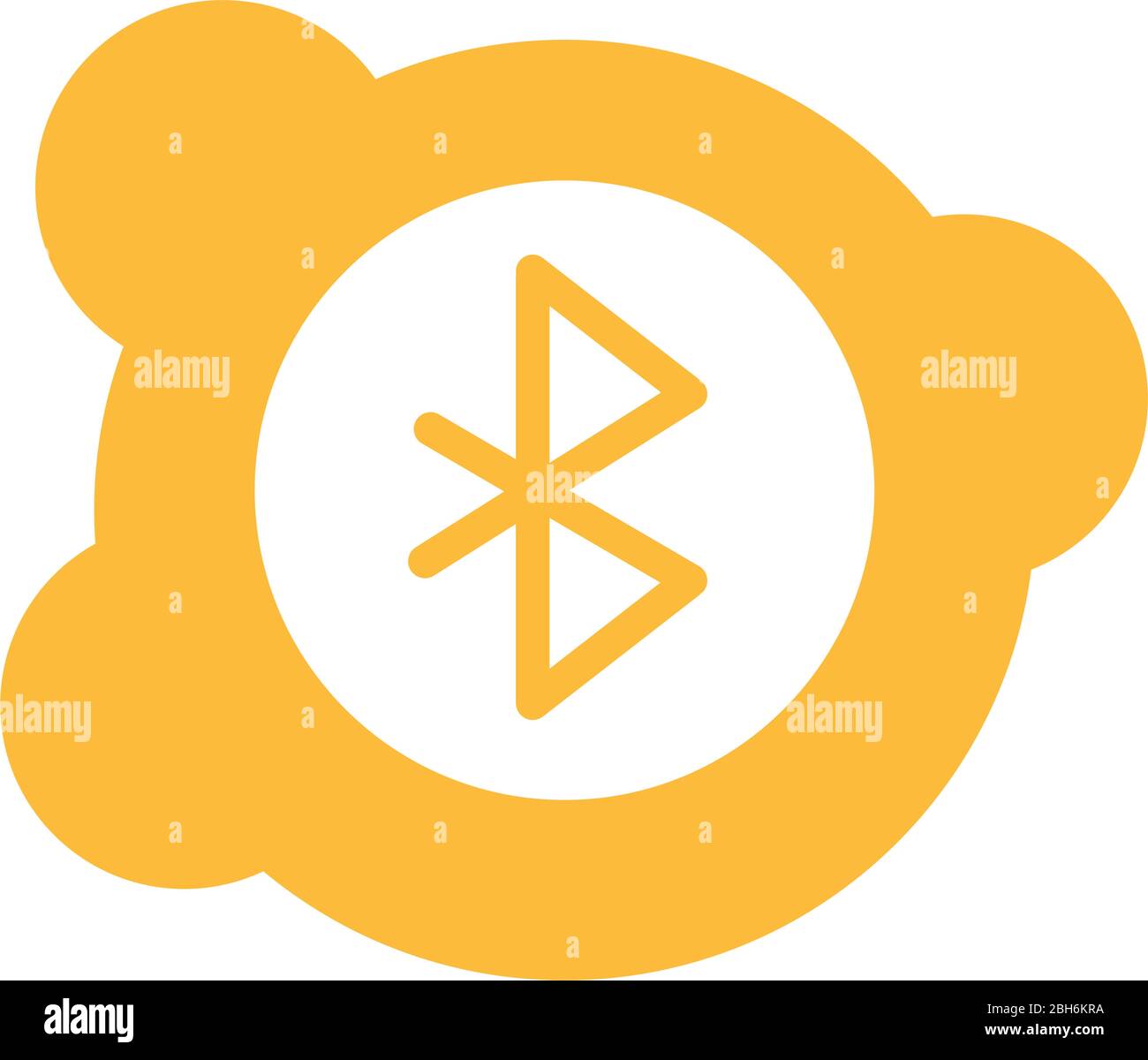 symbol für Blockstil der bluetooth-Benutzeroberfläche Stock Vektor