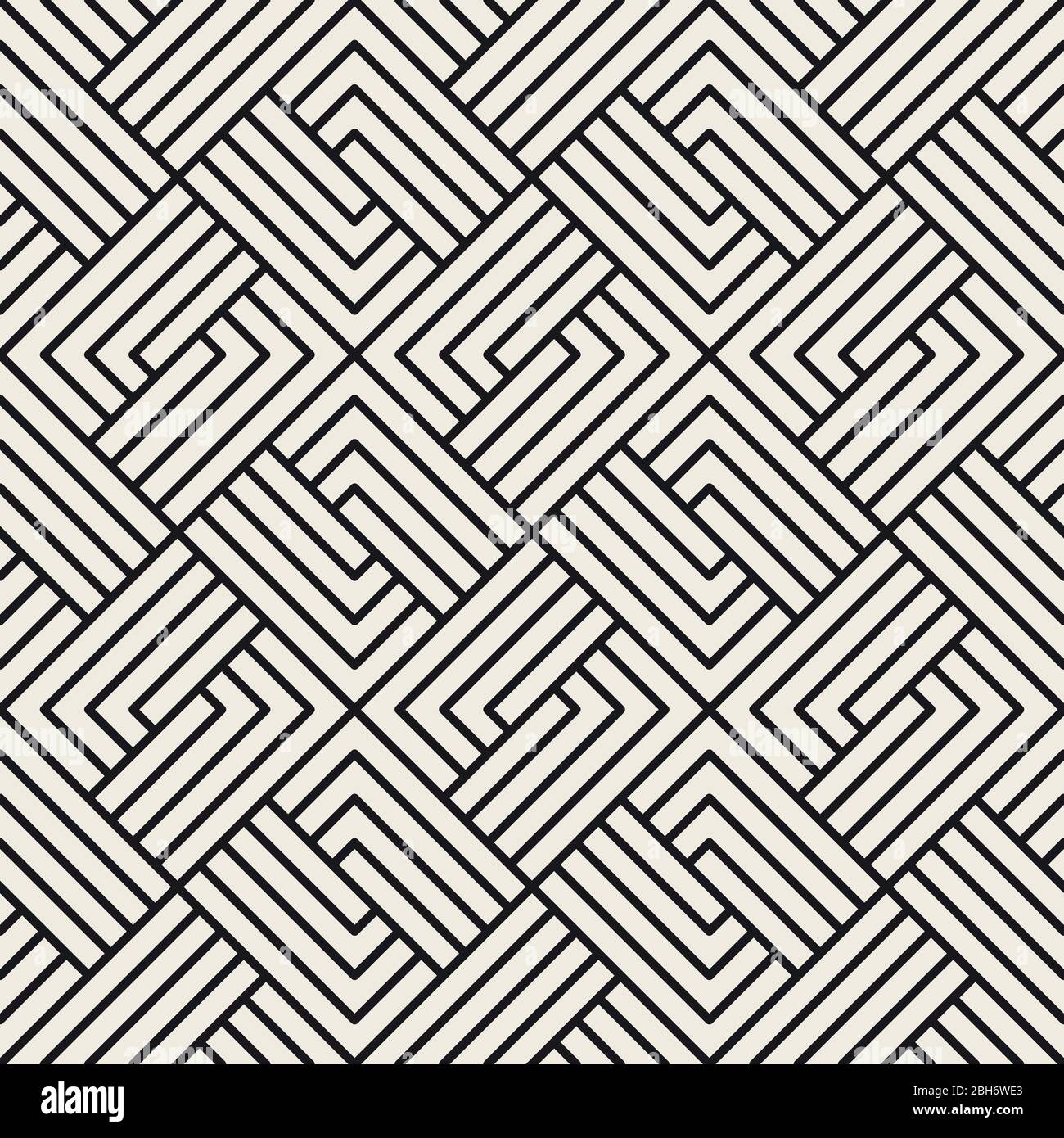 Vektor nahtlose Muster. Geometrische gestreifte Ornament. Monochrome Spirale Linien Gitter. Stock Vektor