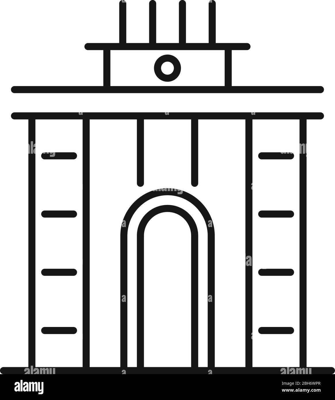 Symbol für den Bogen des Ausstellungszentrums. Outline Ausstellungszentrum Bogen Vektor-Symbol für Web-Design isoliert auf weißem Hintergrund Stock Vektor