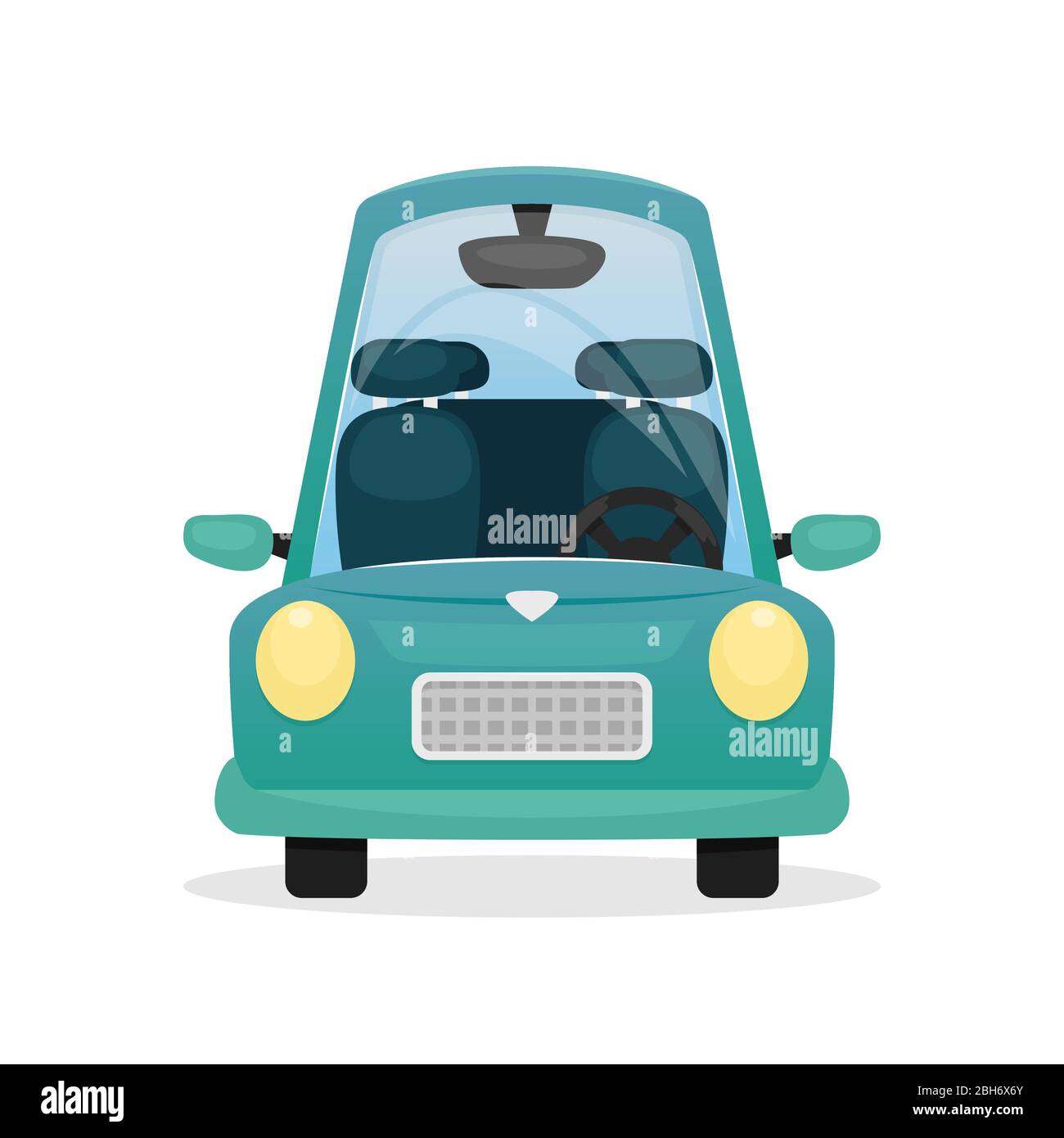 Vektor-Illustration mit einem blauen Cartoon-Auto. Privatwagen. Stock Vektor