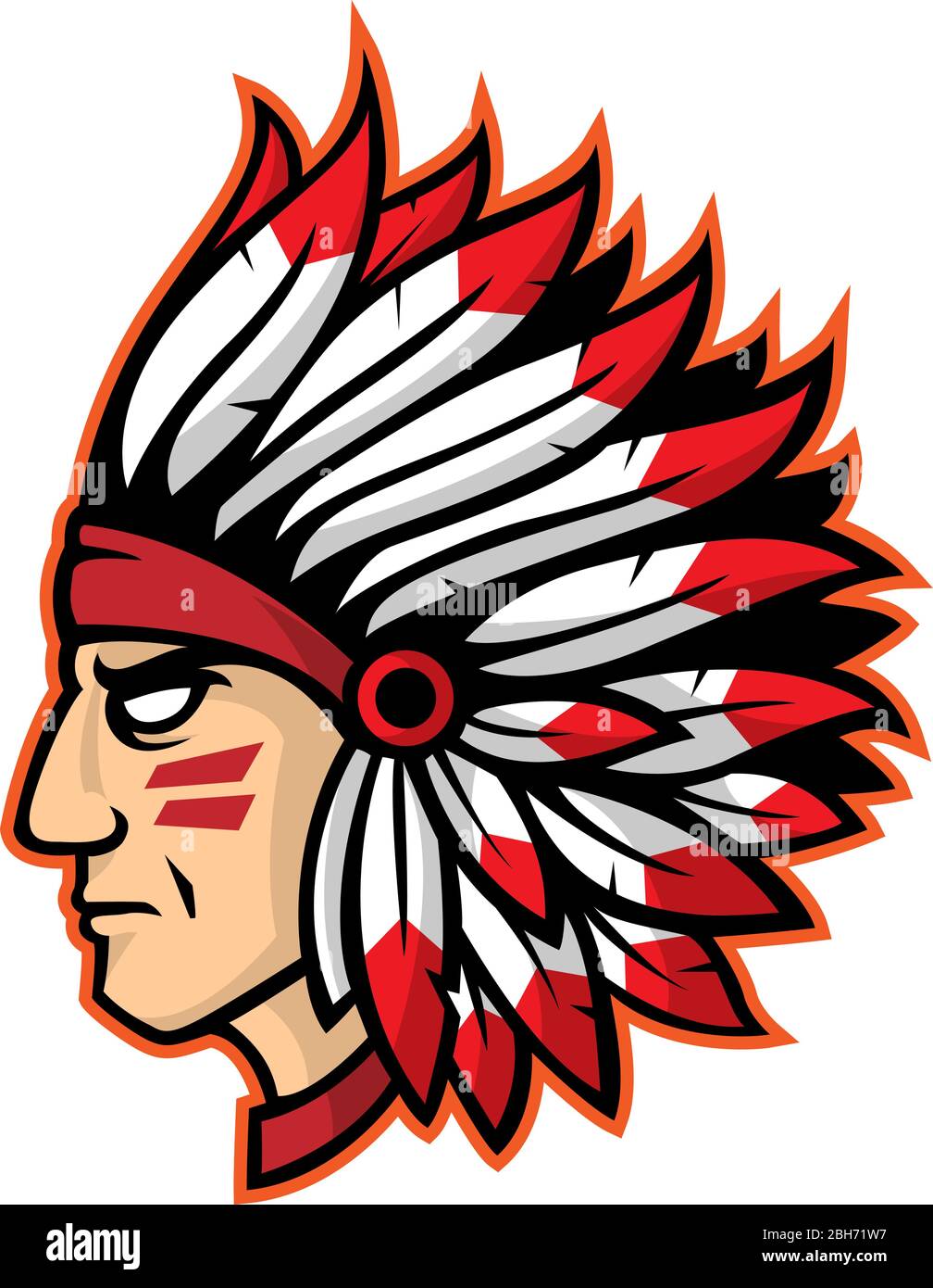 American Indian Chief. Logo oder Symbol. Vektor-illustration Stock Vektor