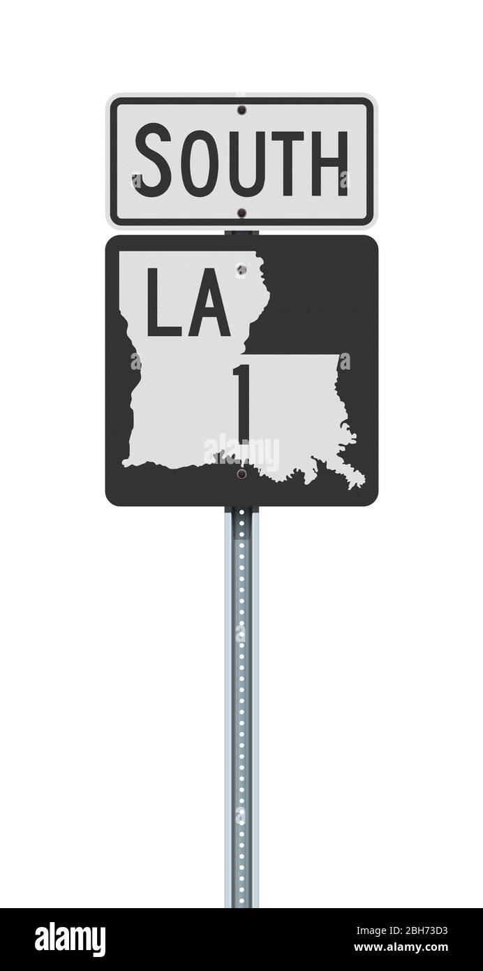 Vektorgrafik des Louisiana State Highway Road Schild auf Metallpfosten Stock Vektor