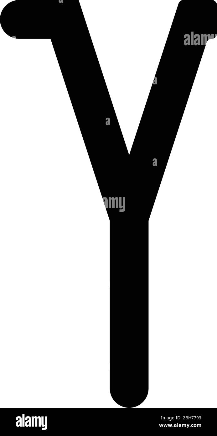 Gamma griechisch Symbol kleiner Buchstabe Kleinbuchstaben Schrift Symbol schwarz Farbe Vektor Illustration flach Stil einfaches Bild Stock Vektor