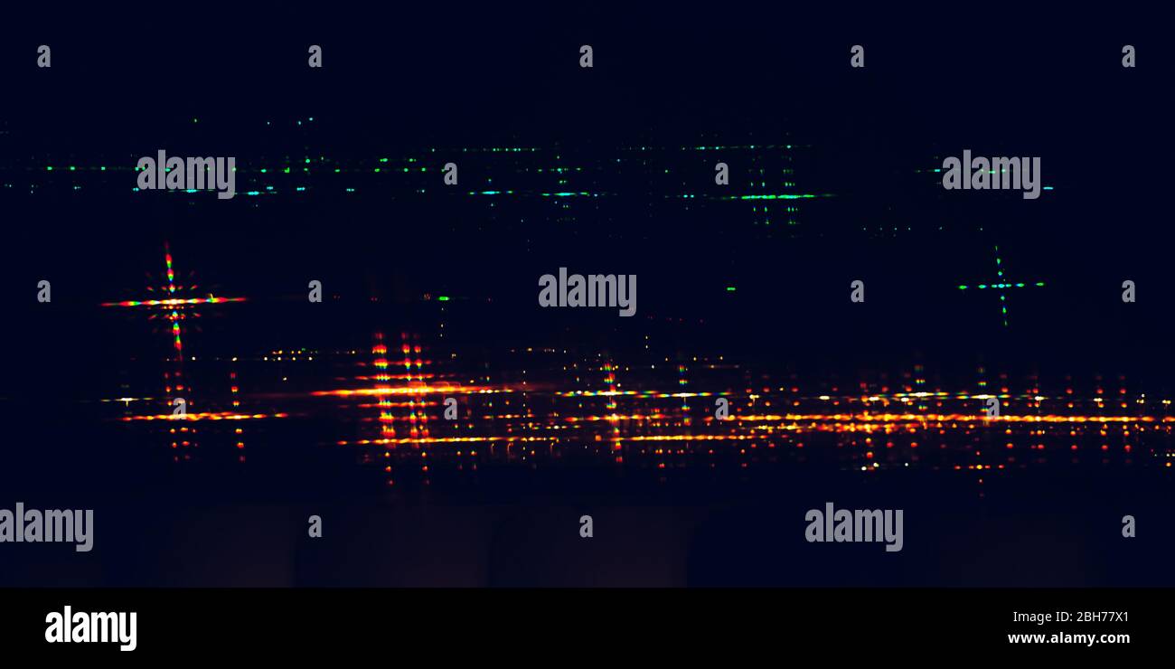 Abstrakter Hintergrund mit verschwommenem Licht Muster, Beugungsgitter Effekt Darstellung Stockfoto