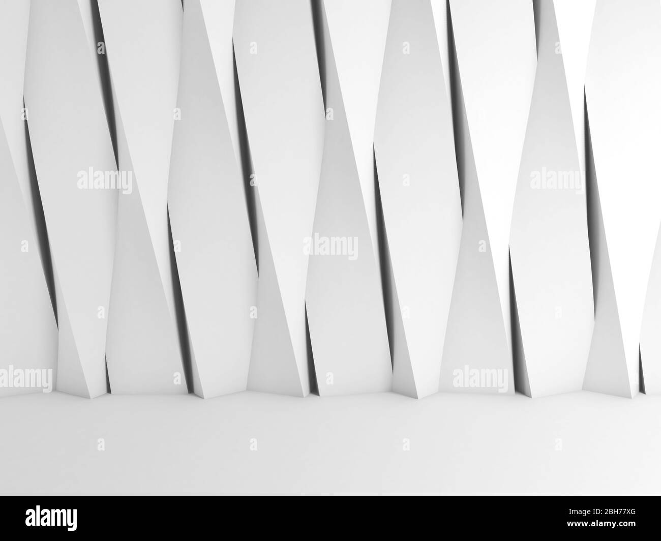 Abstrakt leer weißen Innenraum Hintergrund, ein leerer Raum mit parametrischen Muster an der Vorderwand, 3d-Rendering-Illustration Stockfoto