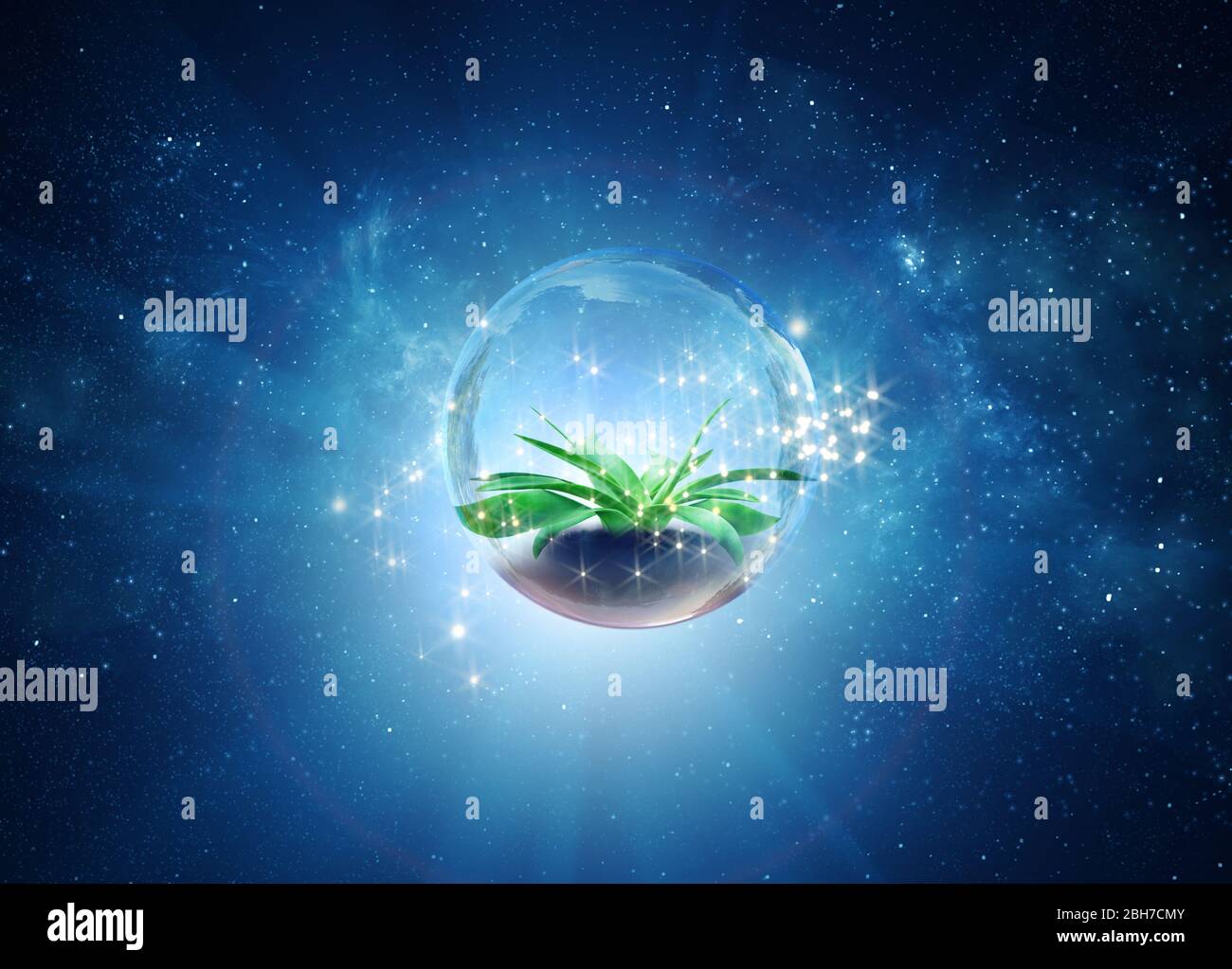 entstehung des außerirdischen Lebenskonzeptes Illustration Stockfoto