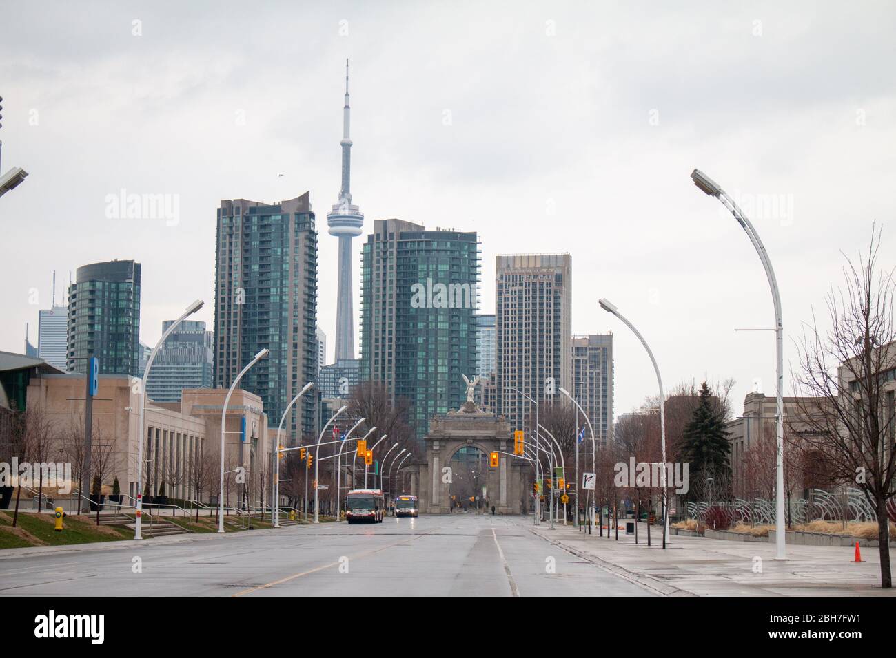 Toronto Skyline von der Ausstellung während Covid-19 Stockfoto