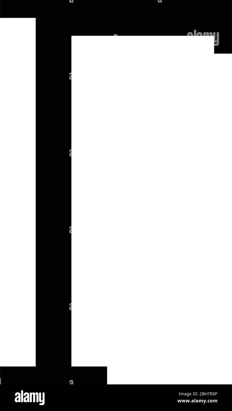 Gamma griechisch Symbol Großbuchstaben Großbuchstaben Schrift Symbol schwarz Farbe Vektor Illustration flach Stil einfaches Bild Stock Vektor