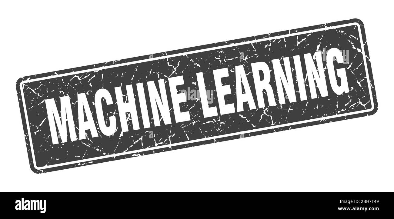 Machine Learning Stempel. Machine Learning Vintage schwarzes Etikett. Zeichen Stock Vektor