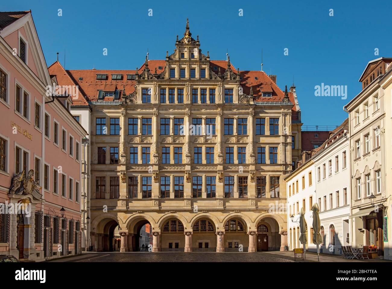 Neues Rathaus am Untermarkt, Görlitz, Sachsen, Deutschland Stockfoto