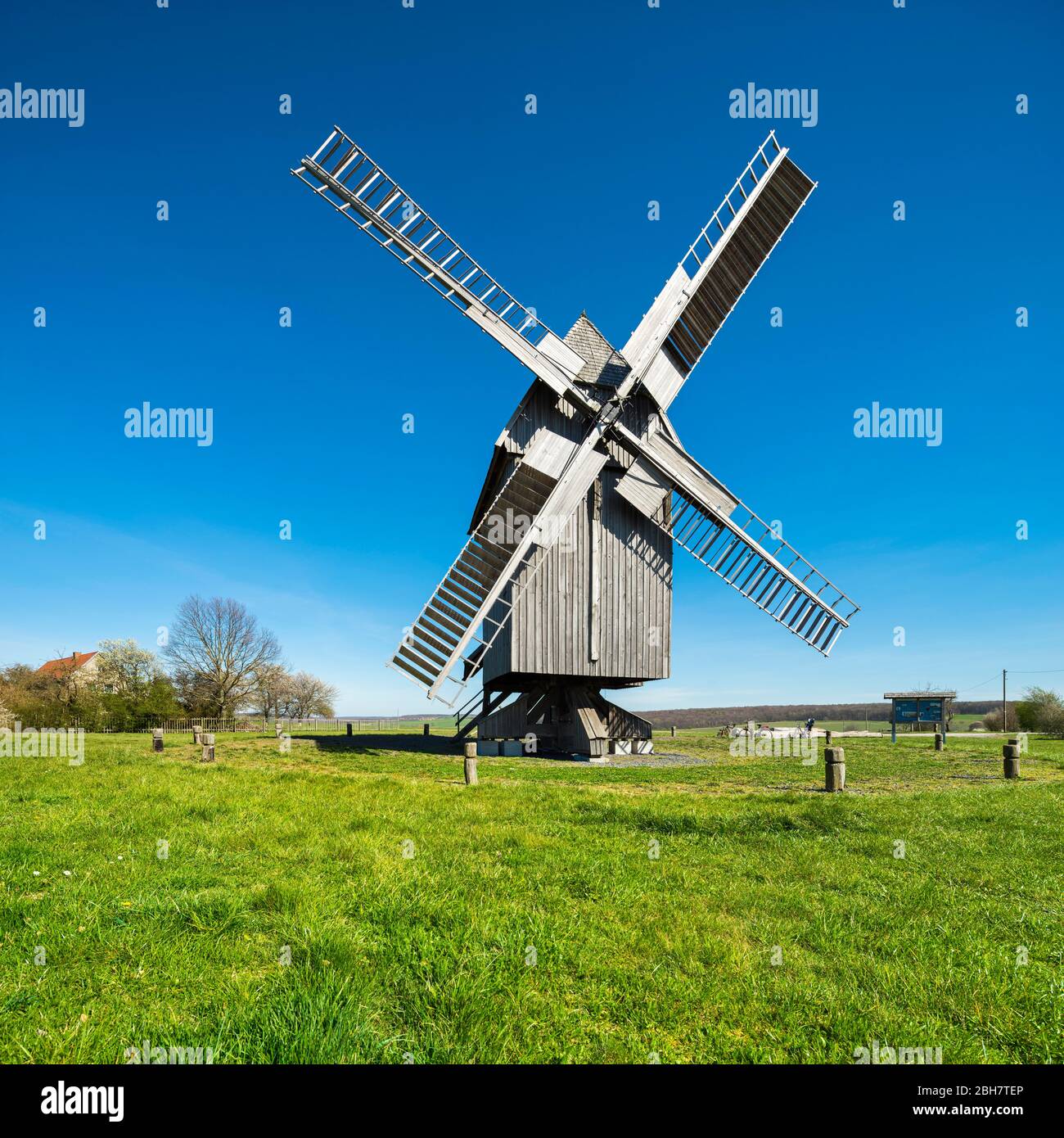 Böckernwindmühle Krippendorf, bei Jena, Thüringen, Deutschland Stockfoto