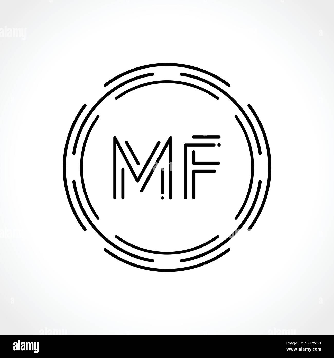 Erste MF schreiben Logo Design vector Template. Zusammenfassung Schreiben MF-Logo Stock Vektor