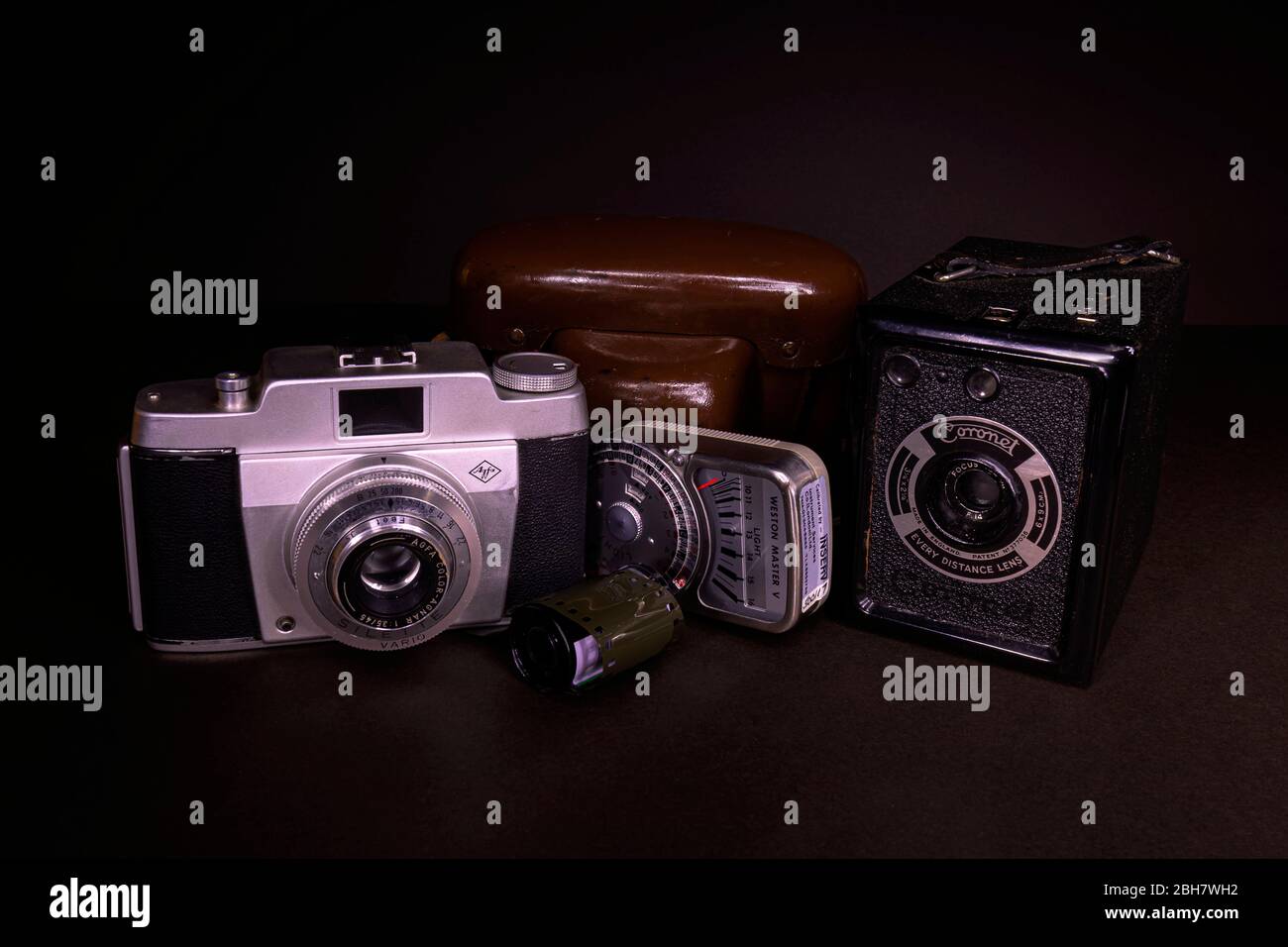 Sammlung Alter Kameras Stockfoto