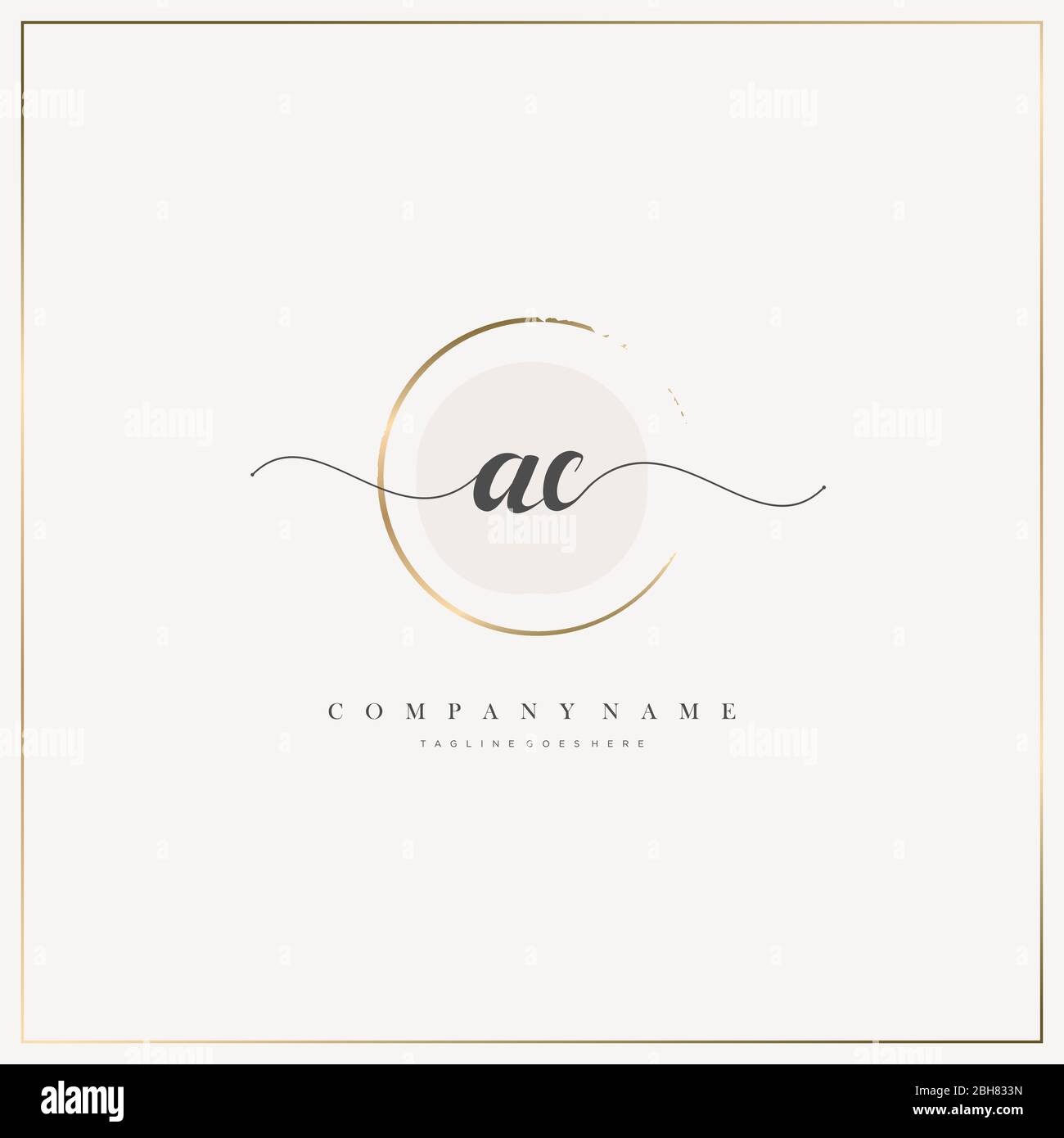 AC Initial Letter Handschrift Logo Hand gezeichnet Vorlage Vektor, Logo für Schönheit, Kosmetik, Hochzeit, Mode und Business Stock Vektor