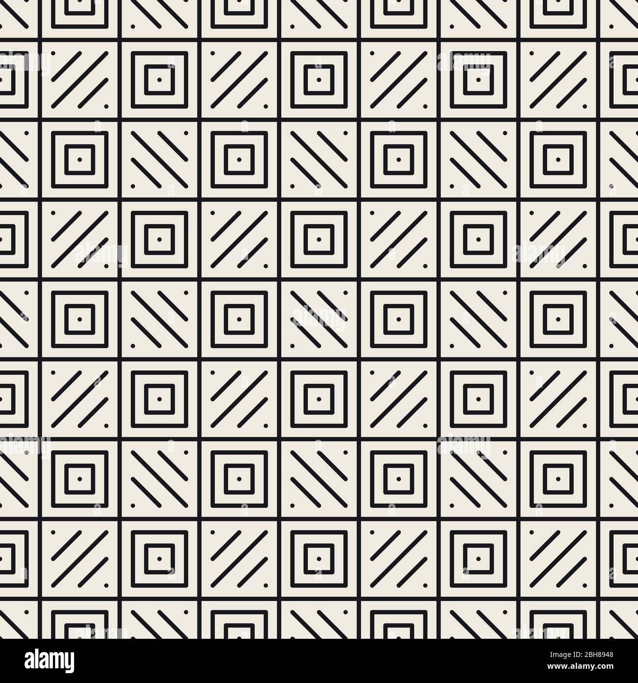 Vektor nahtlose checker Muster. Ornament mit geometrischen Streifen. Einfache dünne Linien Hintergrund. Stock Vektor