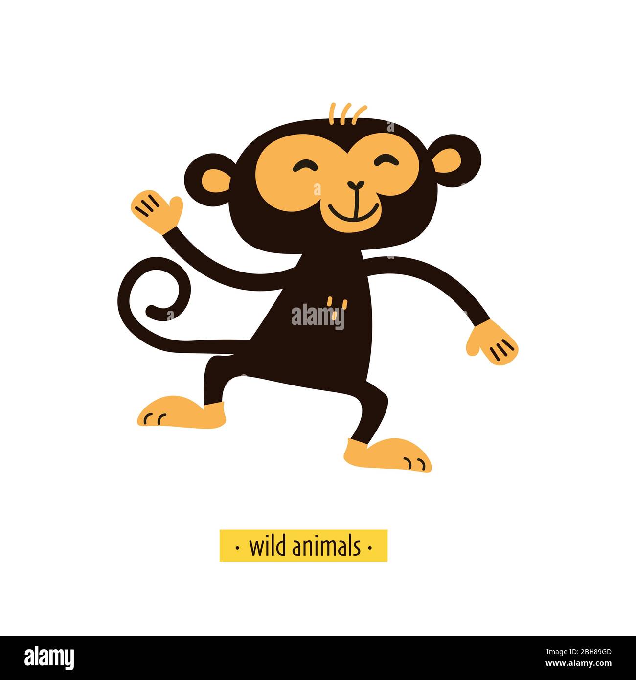 Niedlichen Vektor-Affe isoliert auf weißem Hintergrund Stock Vektor