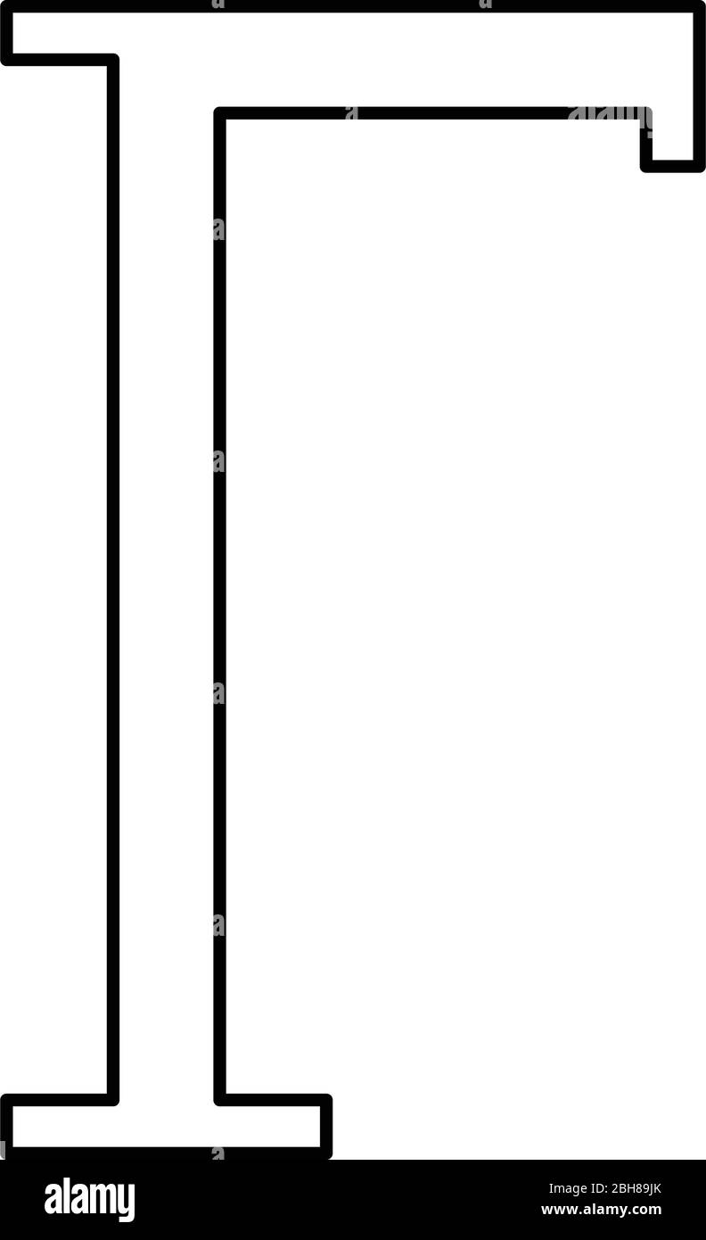 Gamma griechisch Symbol Großbuchstaben Schrift Symbol Umriss schwarz Farbe Vektor Illustration flach Stil einfaches Bild Stock Vektor