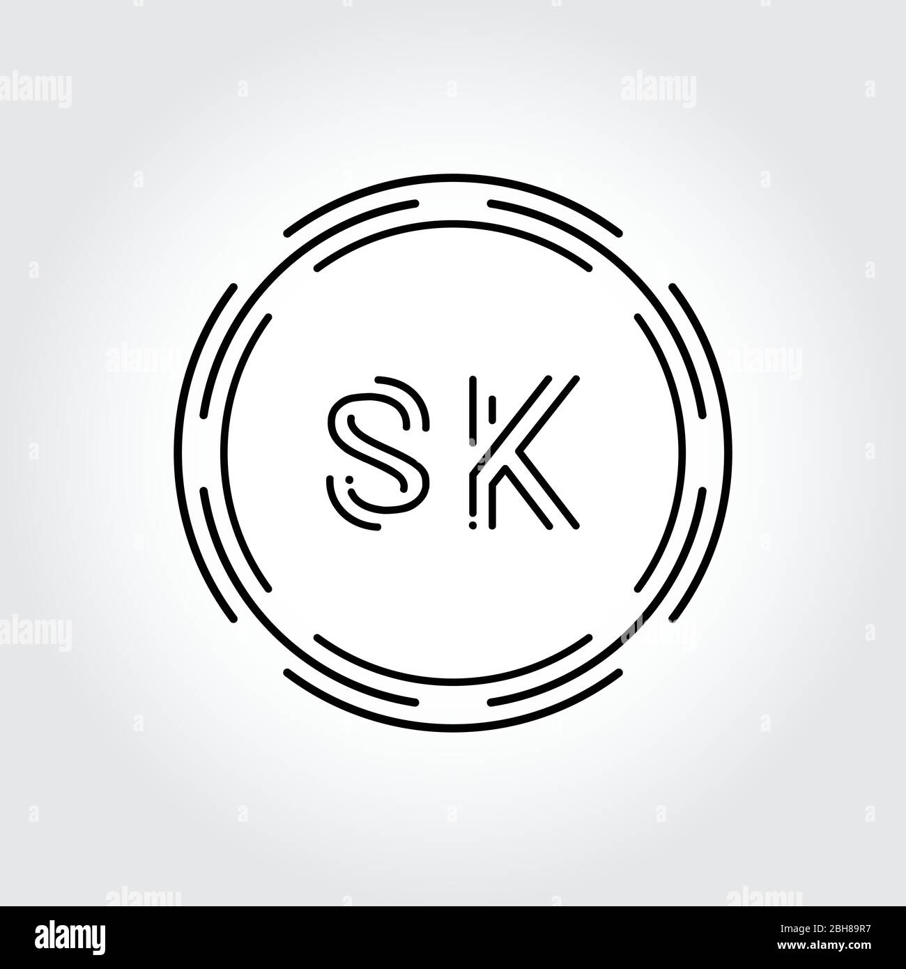 Ursprüngliches SK Logo Design Kreative Typografie Vektor Vorlage. Digitales Abstraktes Schreiben SK Logo Vektor Illustration Stock Vektor