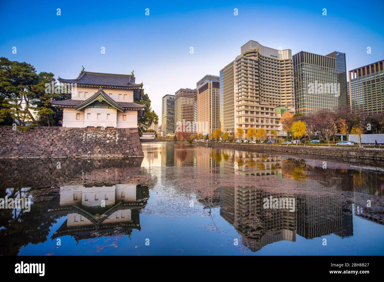 Japan, Tokio, Kaiserpalast, Otemachi District, Skyline Stockfoto